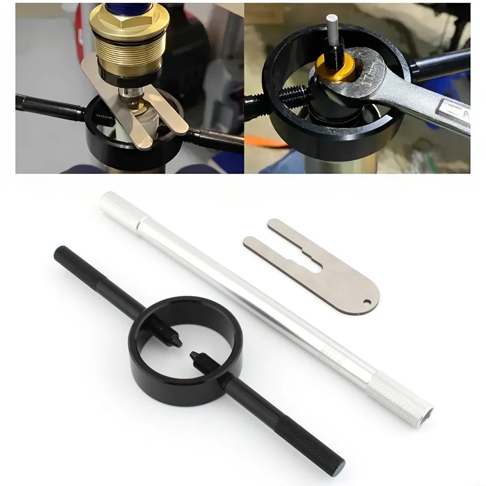 Conjunto de ferramentas portátil para compressor de mola de garfo de motocicleta, ferramenta de manutenção de suspensão para tarefas de manutenção de garfo rápidas e seguras