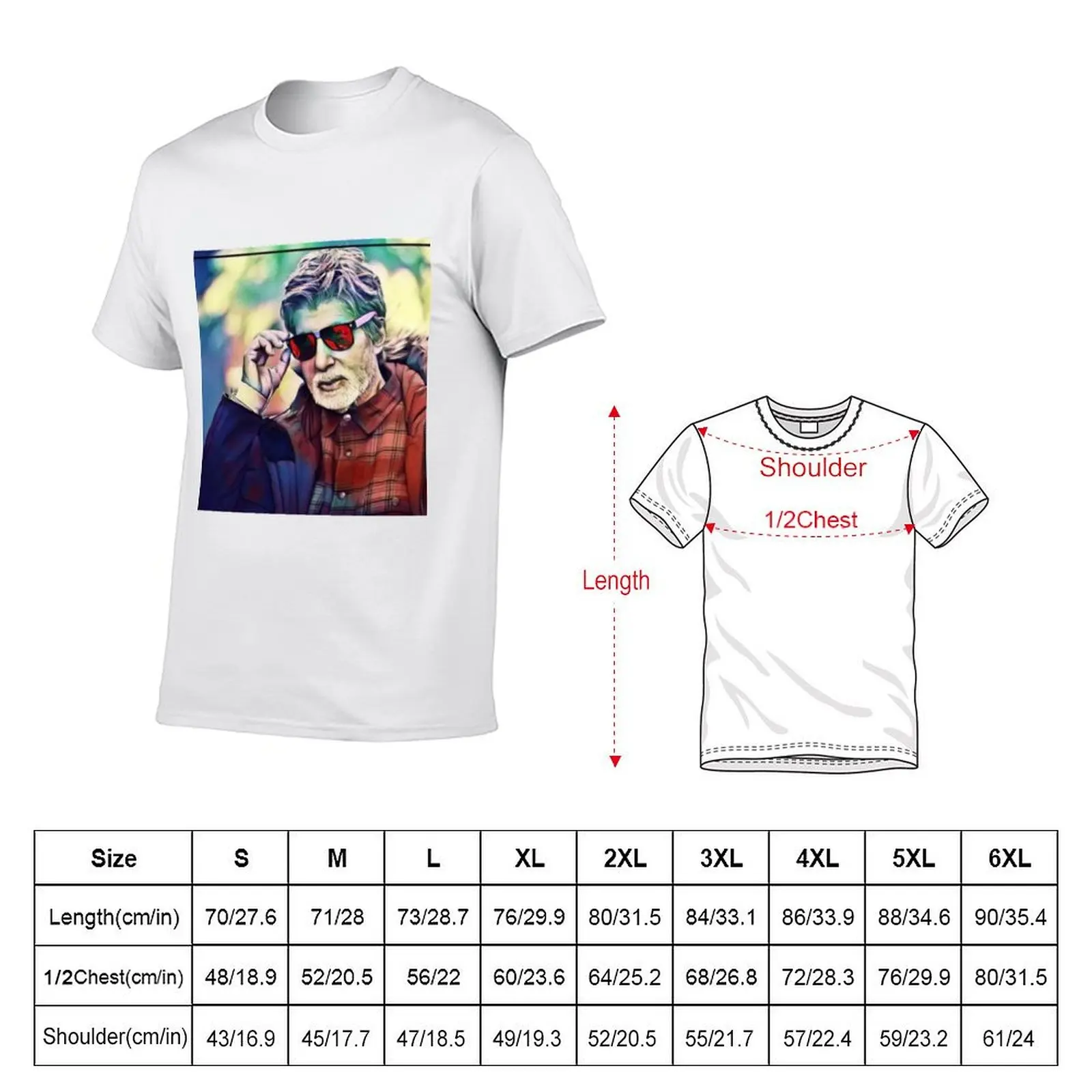 fit for Amitabh slim t man black t-shirt for plain package man bachchan shirts T-Shirt Actor cotton