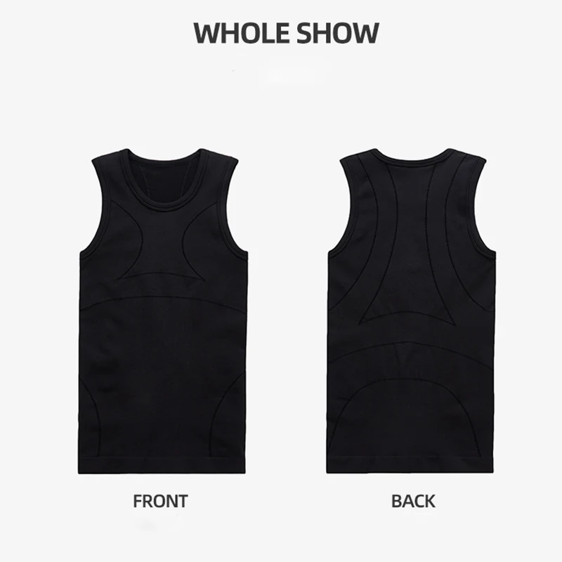 Men Body Shaper Slimming Corset Chest Binder Underwear Seamless Control Abdominal Tank Tops - Image 3