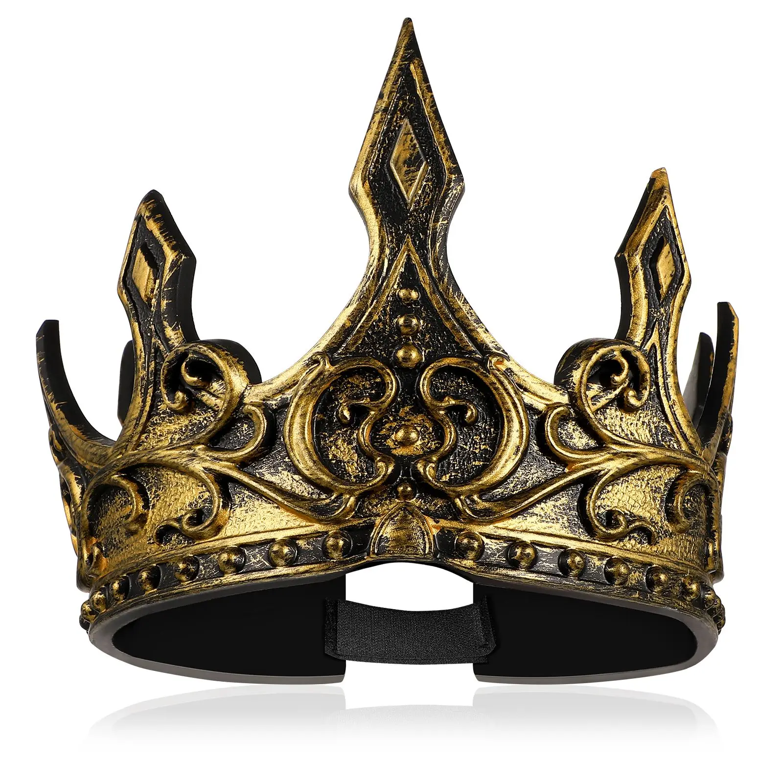 

1pc Men King Crown Medieval Crown Headband Soft PU Foam Crown Men'S Crown Headdress Party Props (Random Pattern) 68cm