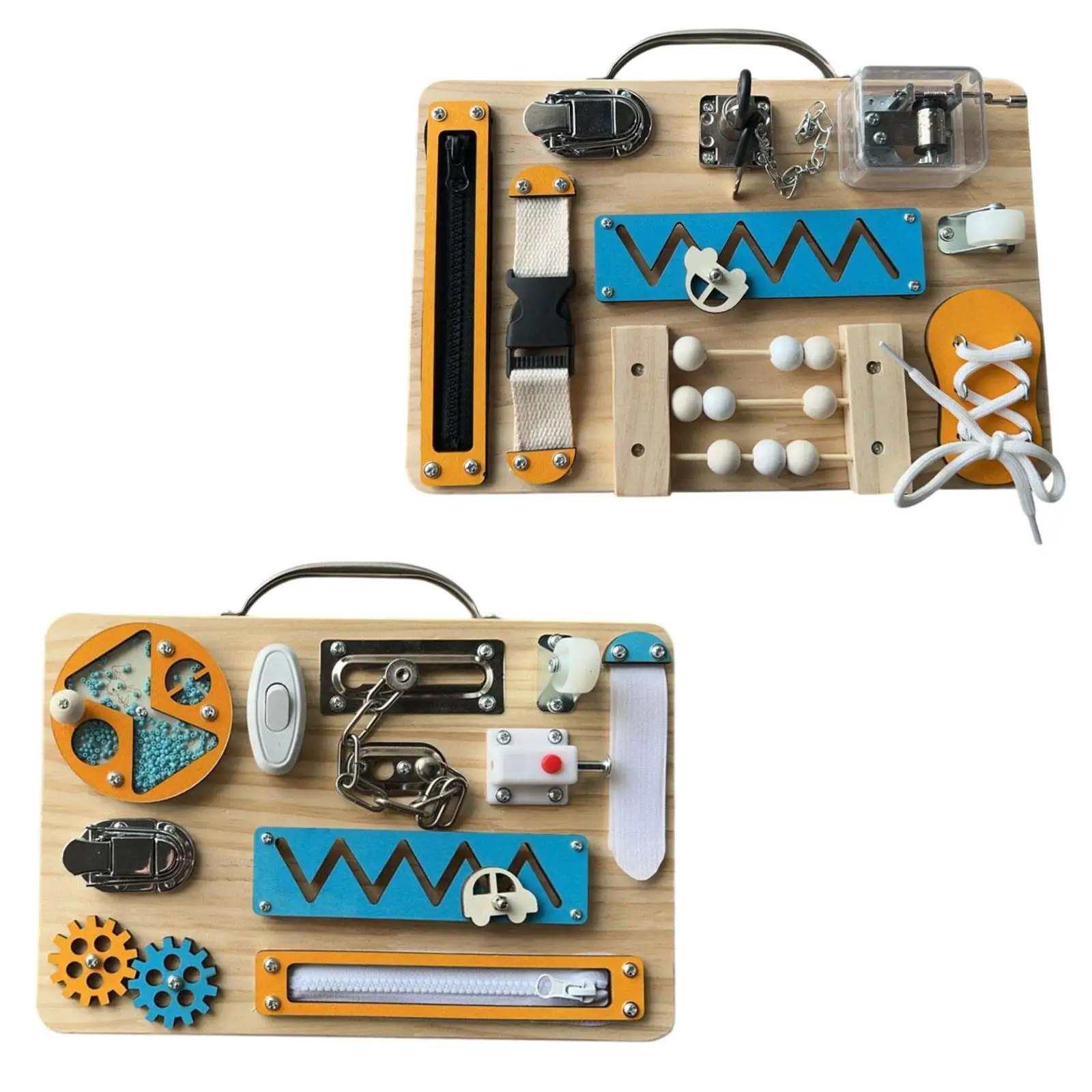 

Kids Wood Busy Board Zipper Activity Board for Birthday Gift Kids Girls