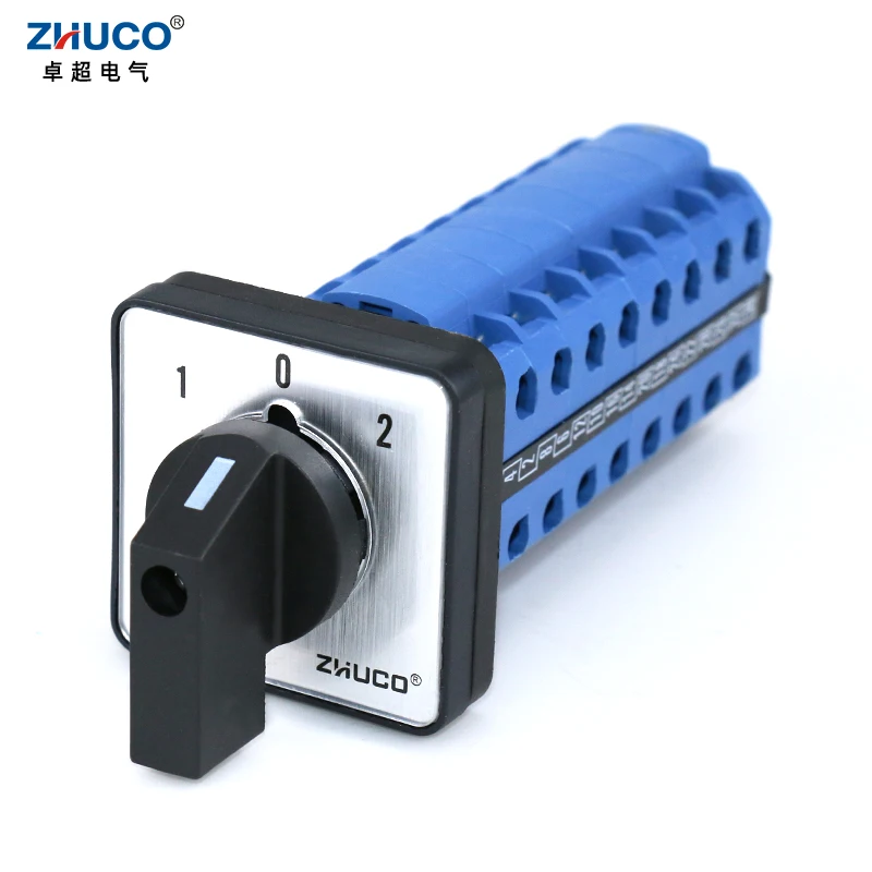 

ZHUCO SZW26/LW26-20 3 Position 8 Phase 32 Terminals 20A Silver Contact Universal Rotary Changeover Switch 64X64 48X48 mm Panel