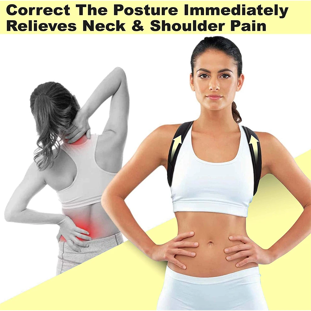 Posture Corrector Back Brace, Comfortable Posture Trainer for Spinal Alignment and Posture Support, Adjustable Back Straightener