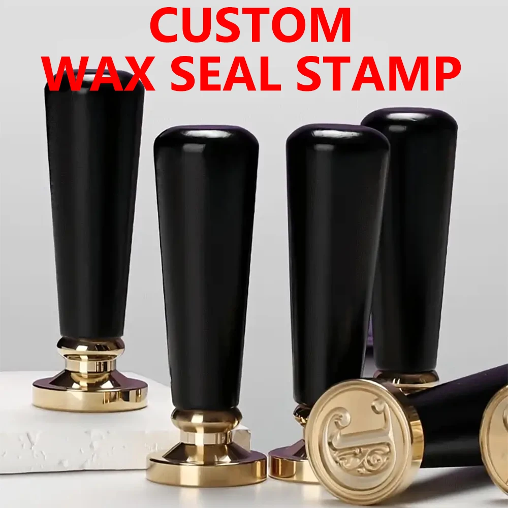 

Brass Wax Seal Stamp Custom Text Stamps Personalized Logo Design Wax Seal Stamps for DIY Wedding Invitation & Letters Decor