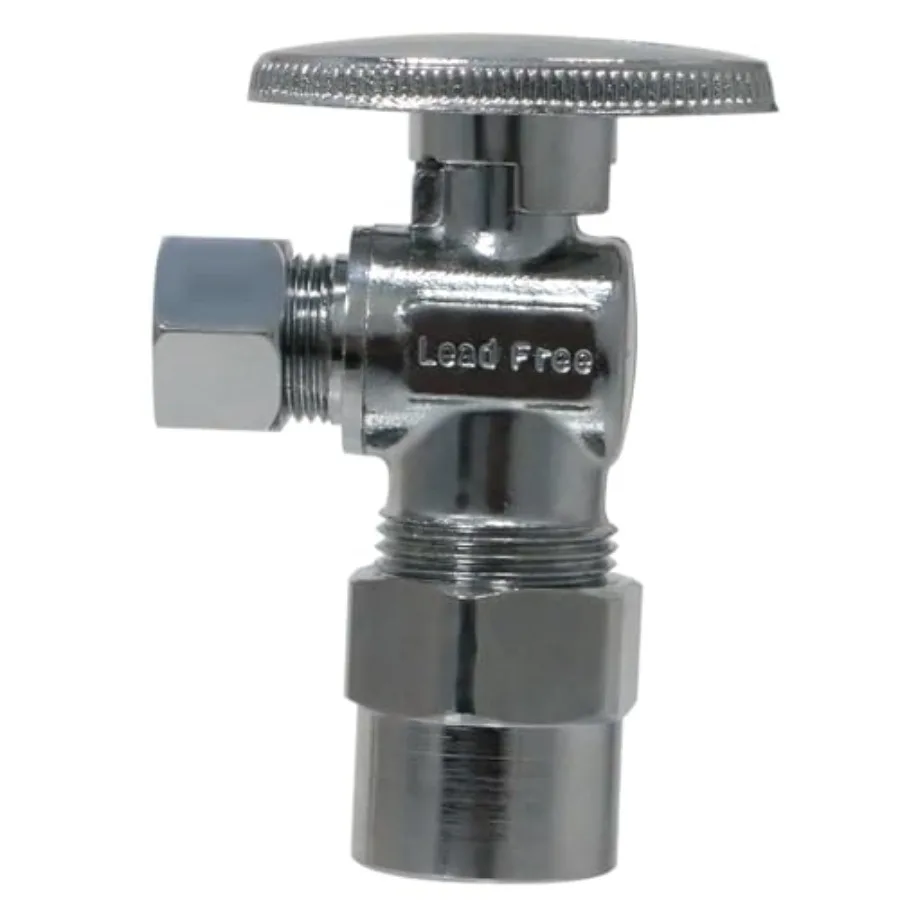 

Pcs Stop Valve, 3/8" OD Compression x 1/2" CPVC Angle Stop Valves, Brass