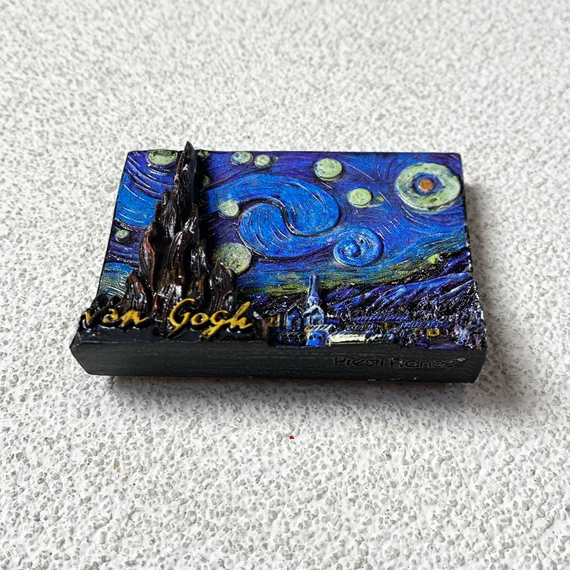 Dutch Post-Impressionist painters Travel Souvenirs Home Decor Items Collection Crafts Starry Night 3D stereo Fridge magnets