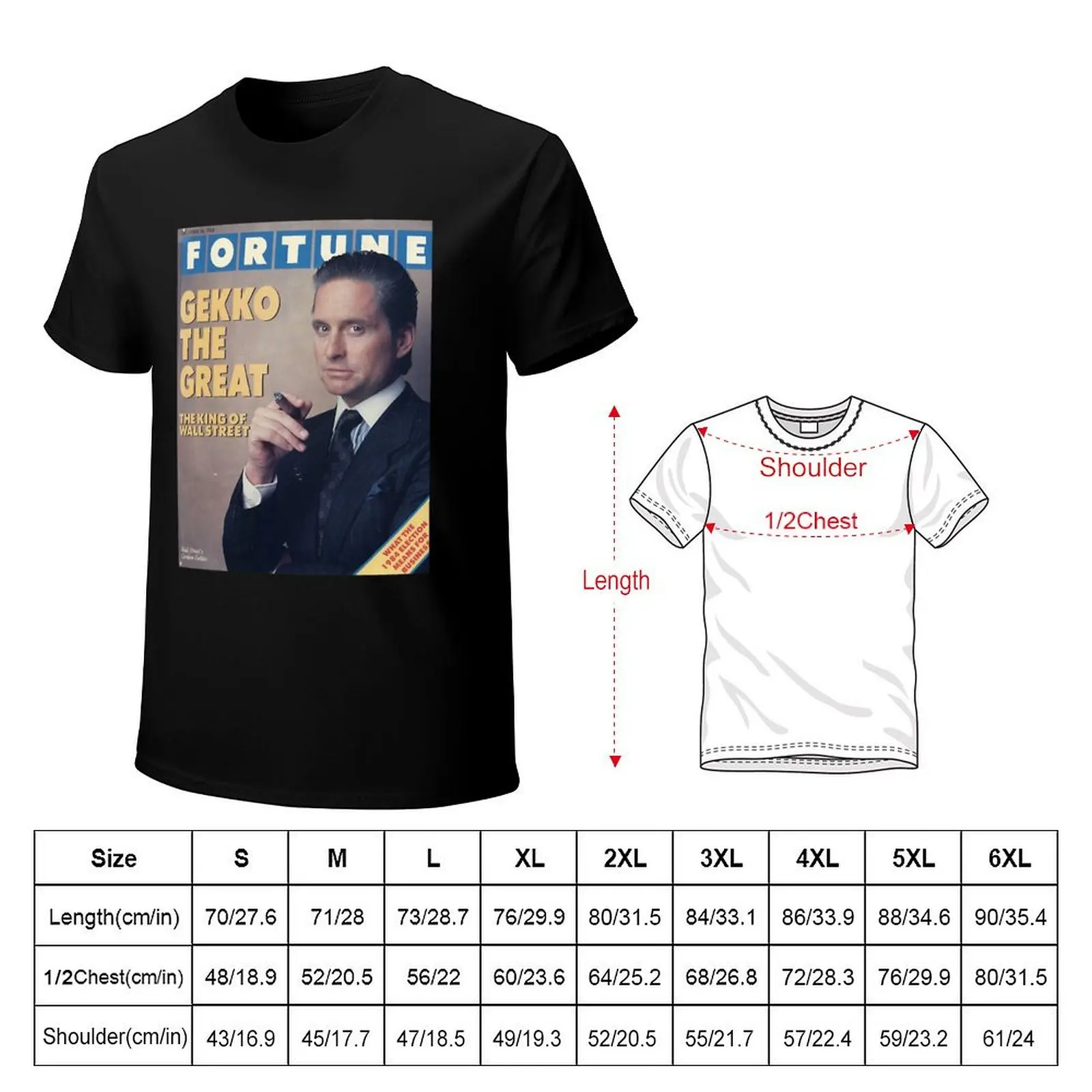 _Gordon Gekko Fortune Magazine poster T-Shirt men t shirt cotton 100% T-Shirt
