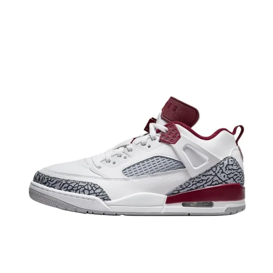 Nike White Red Colorway Jordan Spizike Low Comfortable Shock Absorption Basketball Shoes Slip Resistant Wear Sports Shoes Men's