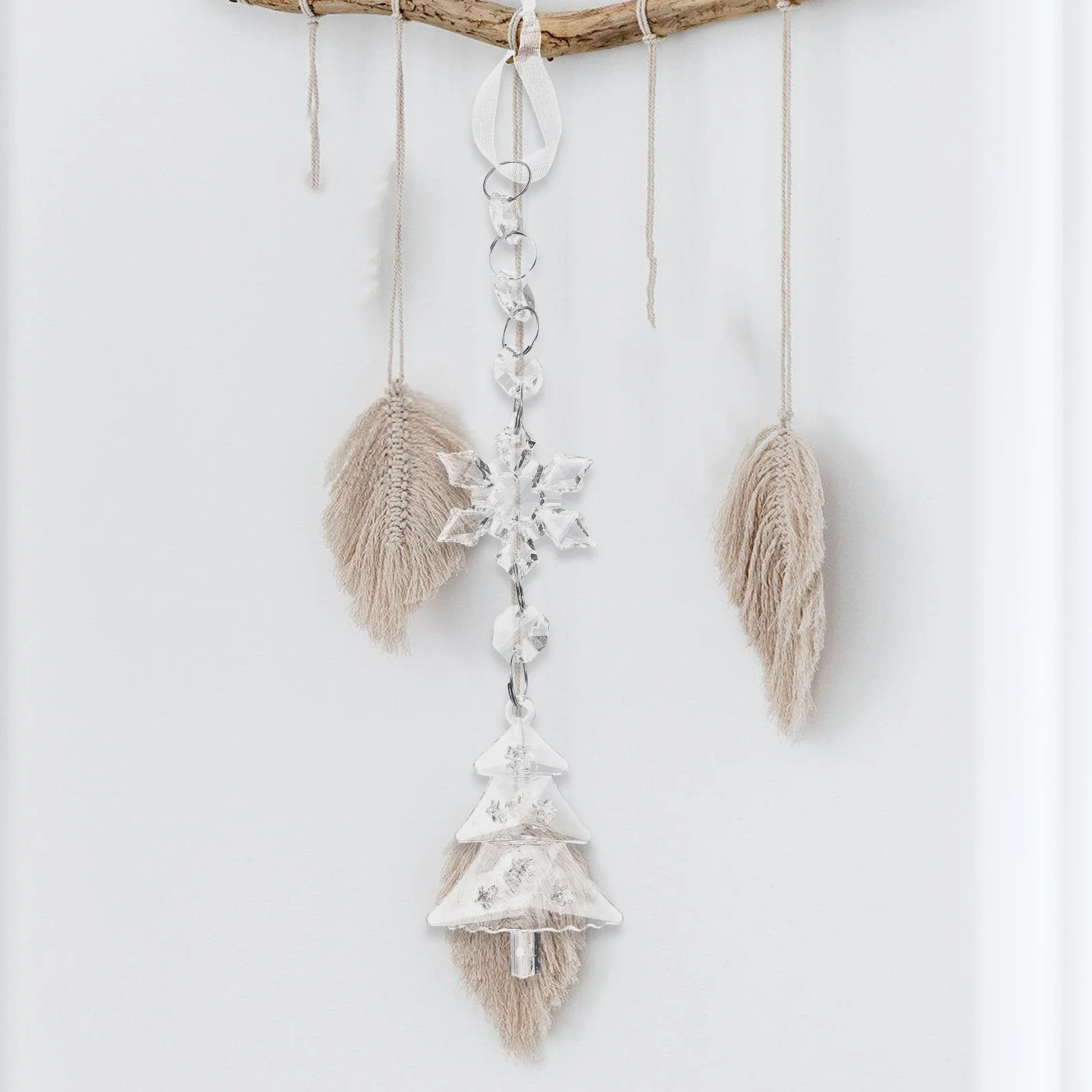 

2Pcs Snowflake Xmas Tree Ornaments Acrylic Hanging Decorations Christmas Pendants Xmas Party Decor Christmas Tree Ornaments