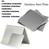 1pcs 304 Stainles Steel square plate Polished Plate Sheet Thick thin thickness 1mm 1.5mm 2mm 3mm 0.8mm  0.5mm