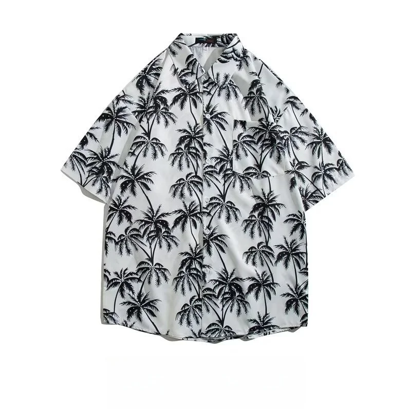 

Summer Men's Retro Hawaiian Short Sleeve Floral Shirt Fashion Casual Loose Fitting Handsome Holiday Beach Printed Shirts