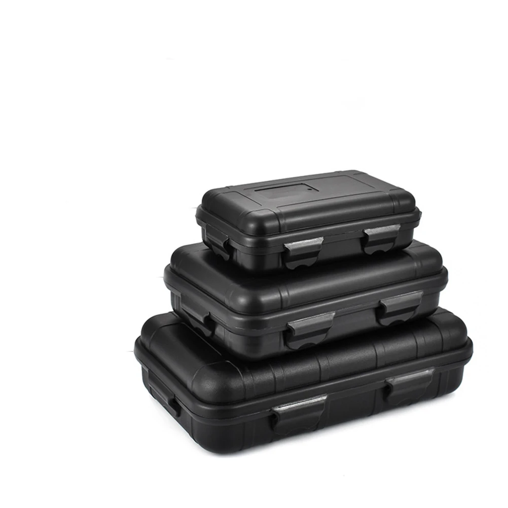 

Waterproof Survival Box Black Shockproof Emergency Tool Case Outdoor Storage Box For Firestarter Whistle Compass Wire Saw