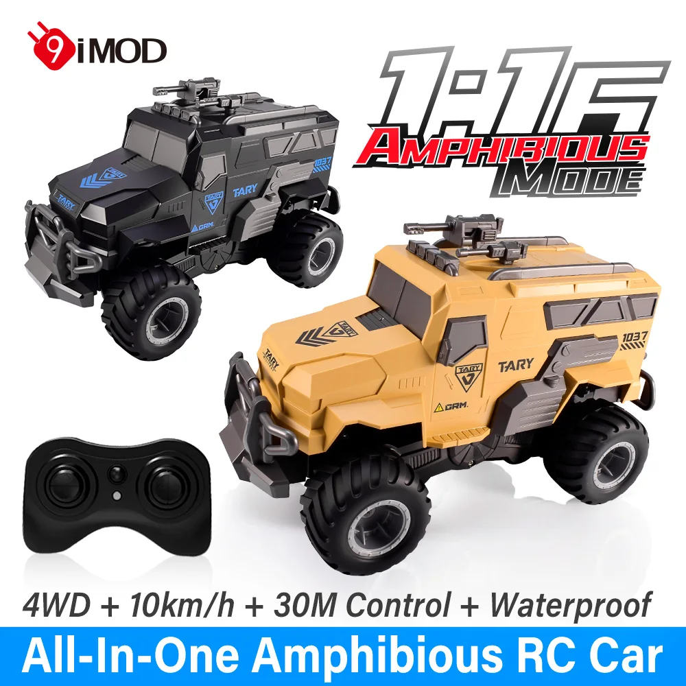 

Водонепроницаемая машина-амфибия 9IMOD Q241 1/16, 2.4G, 10 км/ч, 4WD, для бездорожья, трюковая, игрушка-грузовик, подарок для детей и взрослых