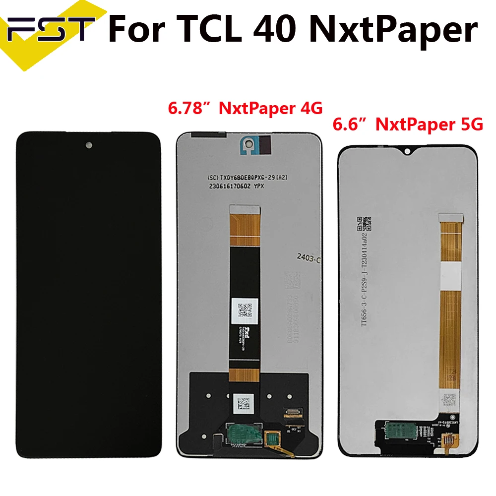 Original 6.78 inch For TCL 40 NxtPaper 4G T612B LCD Display Touch Screen Digitizer Assembly 6.6 inch For TCL 40 NxtPaper 5G LCD