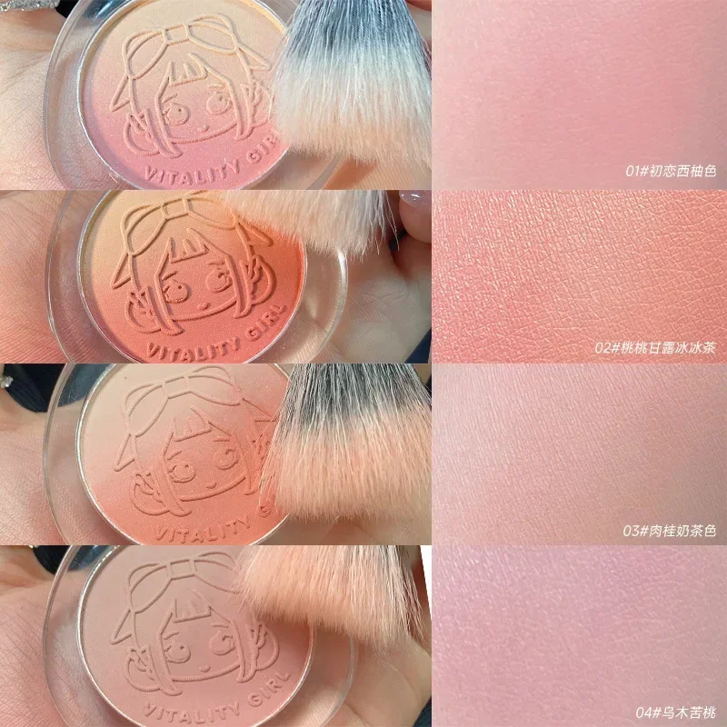 Heallor petali in rilievo Blush Peach Pink Orange Tint Makeup Blush Palette Cheek Contour Rouge Cosmetics Long-lasting Face Bright