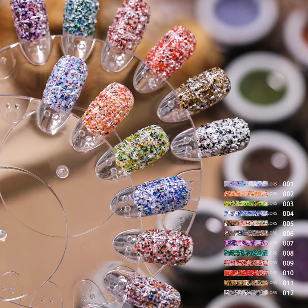 Vendeeni 12 Kolorów Lakier Żelowy do Paznokci z Efektem Wełny, Efekt Ziarnistości, UV LED, Soak Off, Lakier Żelowy, Wełniana Krata, Lakier do Paznokci Żelowych