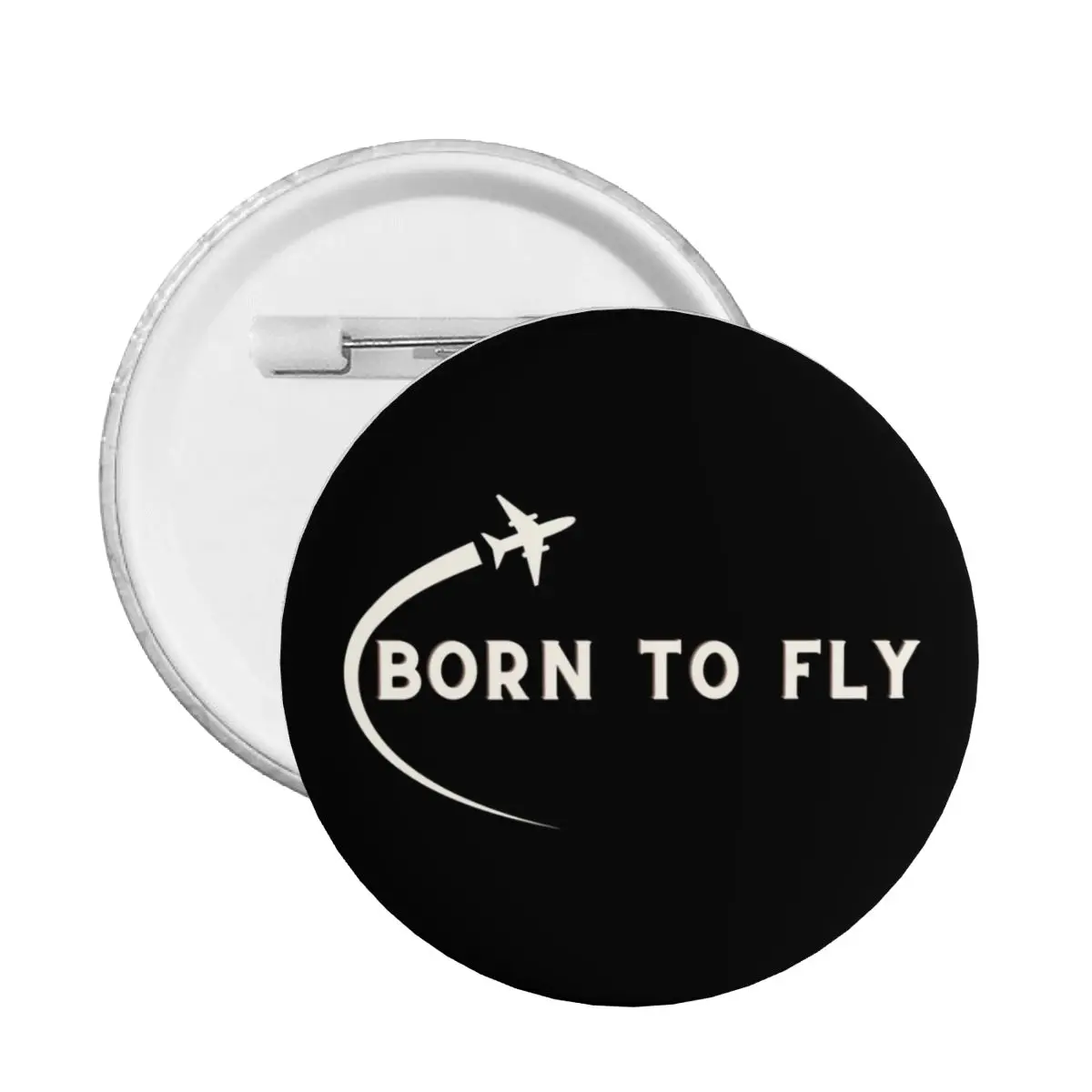 Airplane Born To Fly Pin Back Buttons Customize Brooch Badge for Jeans Pinback Birthday Gift