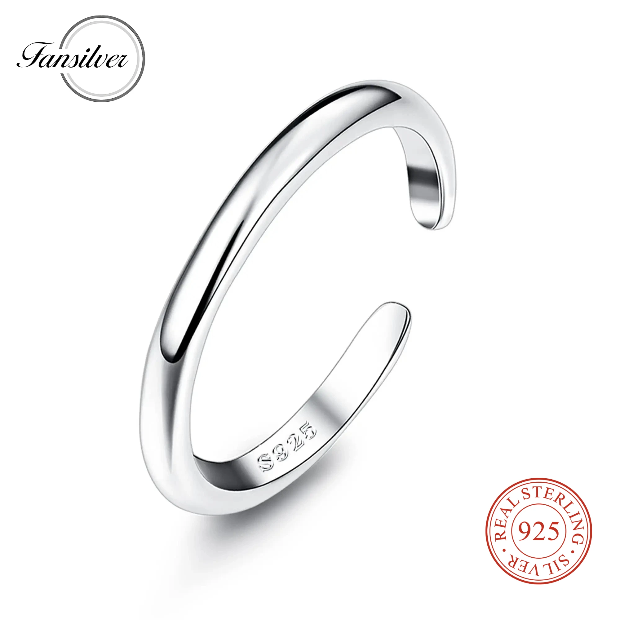 Fansilver S925 فضة تو خواتم للنساء قابل للتعديل الذهب الأبيض مطلي زهرة تشيكوسلوفاكيا ثعبان تويست أوبال الفرقة خواتم مجوهرات