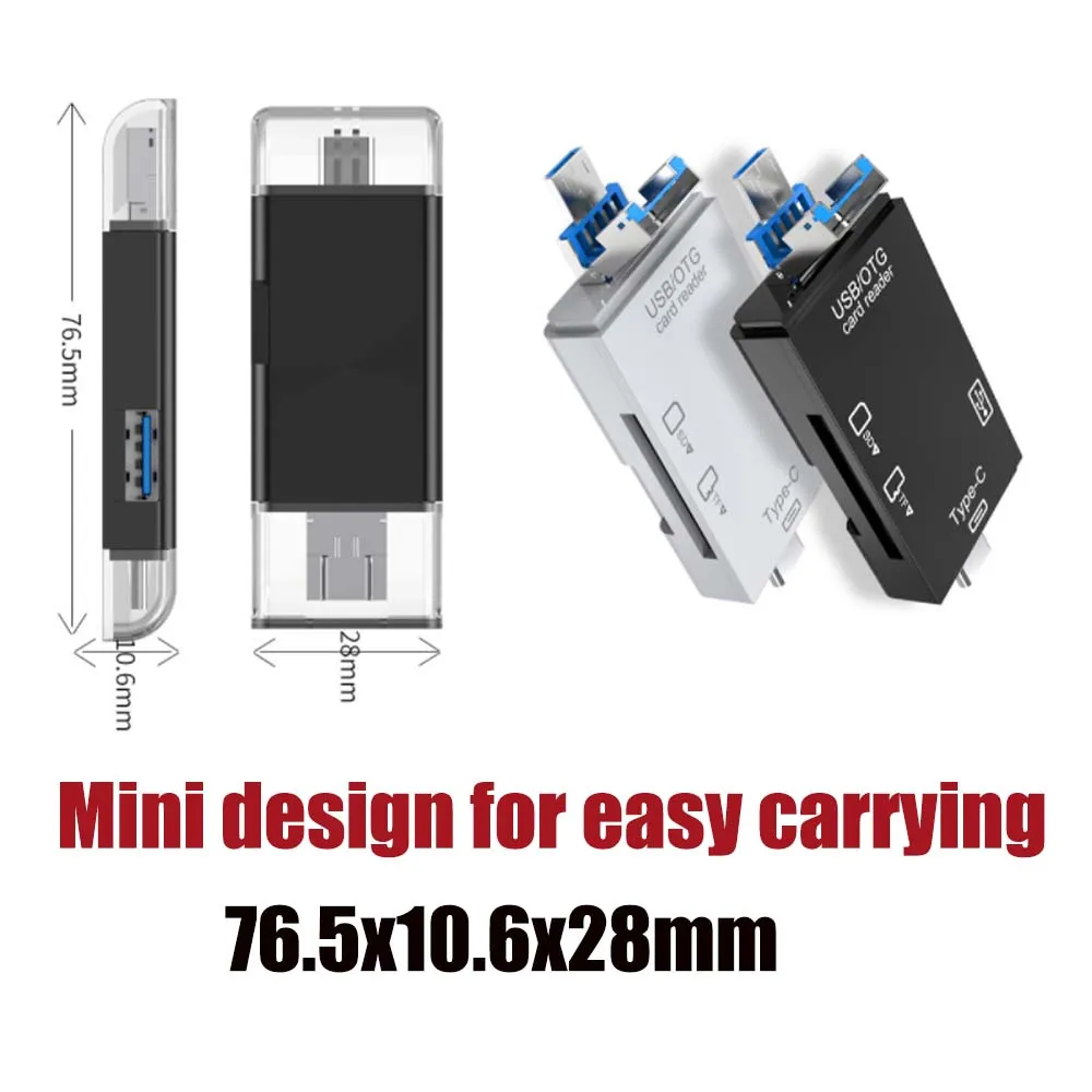 5 في 1 متعدد الوظائف USB 3.0 نوع C USB المصغّر USB SD Tf ذاكرة قارئ بطاقات OTG محوّل قارئ البطاقات الهاتف المحمول ملحقات الكمبيوتر