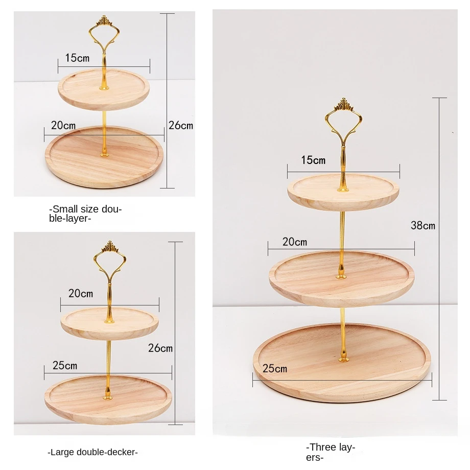 Solid Wood Dessert Table Decoration Cake Stand Display Stand Fruit Plate Dessert Plate Tray Multi-layer Fruit Plate