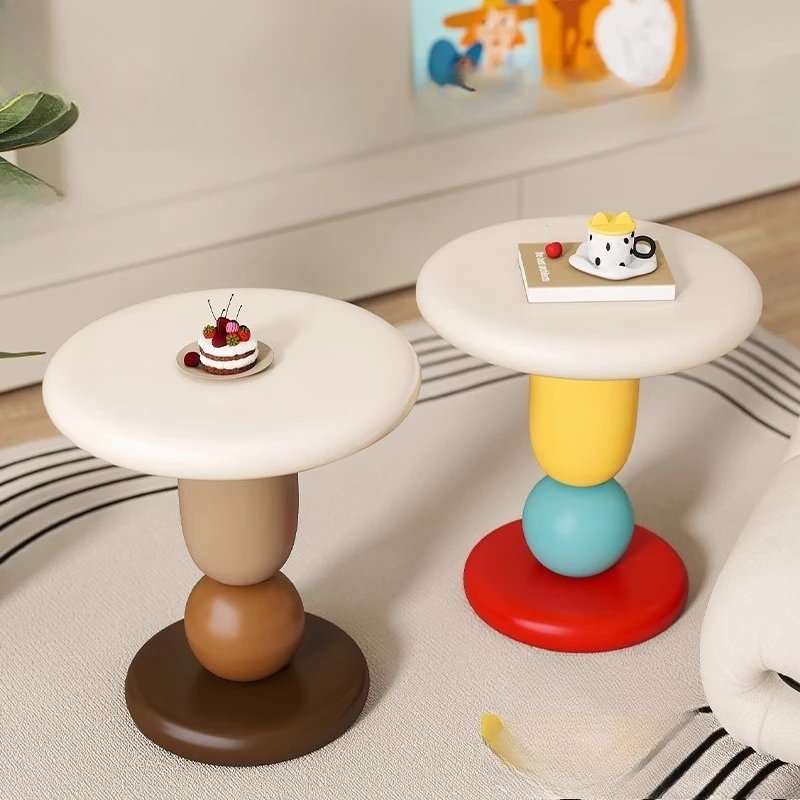

Maillard-Multifunctional Coffee Table, Color Dopamine Palette, Round Base Side Table, Living Room, Bedroom, Beautiful Decor