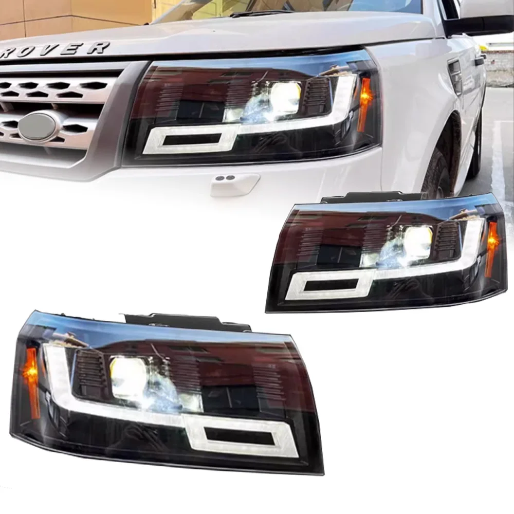 KQX Car Lights for Freelander 2 LR2 2007-2015 LED Auto Headlight Assembly Upgrade Newest Style Design Lamp Exterior Accessories