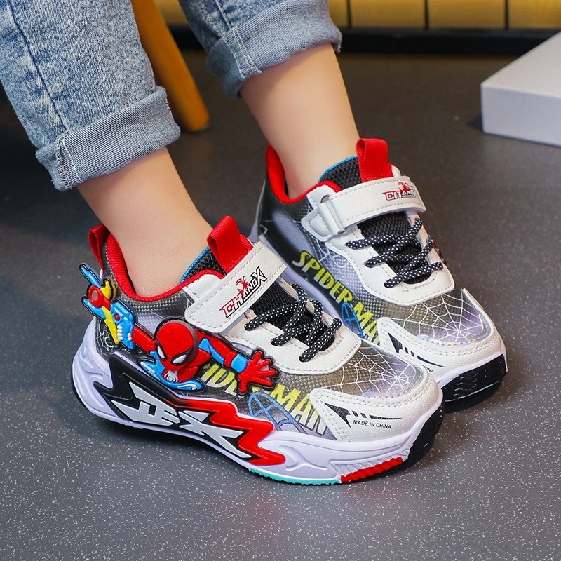 Boys' Spider-Man Mesh Sneakers 2026 Spring Autumn, Breathable Lightweight Running Shoes for Toddler Kids Casual Sportswear