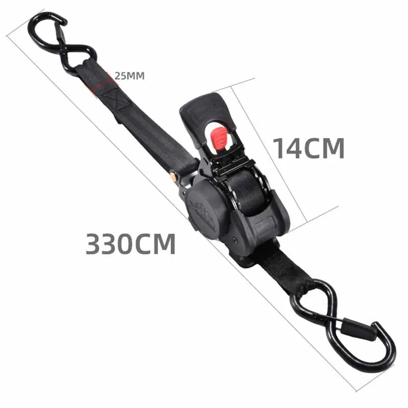 

Stainless Steel Auto Retractable Ratchet Tie Down Starp Belts Single Hook Motorcycle Tools Convenient Fast Binding Prevent
