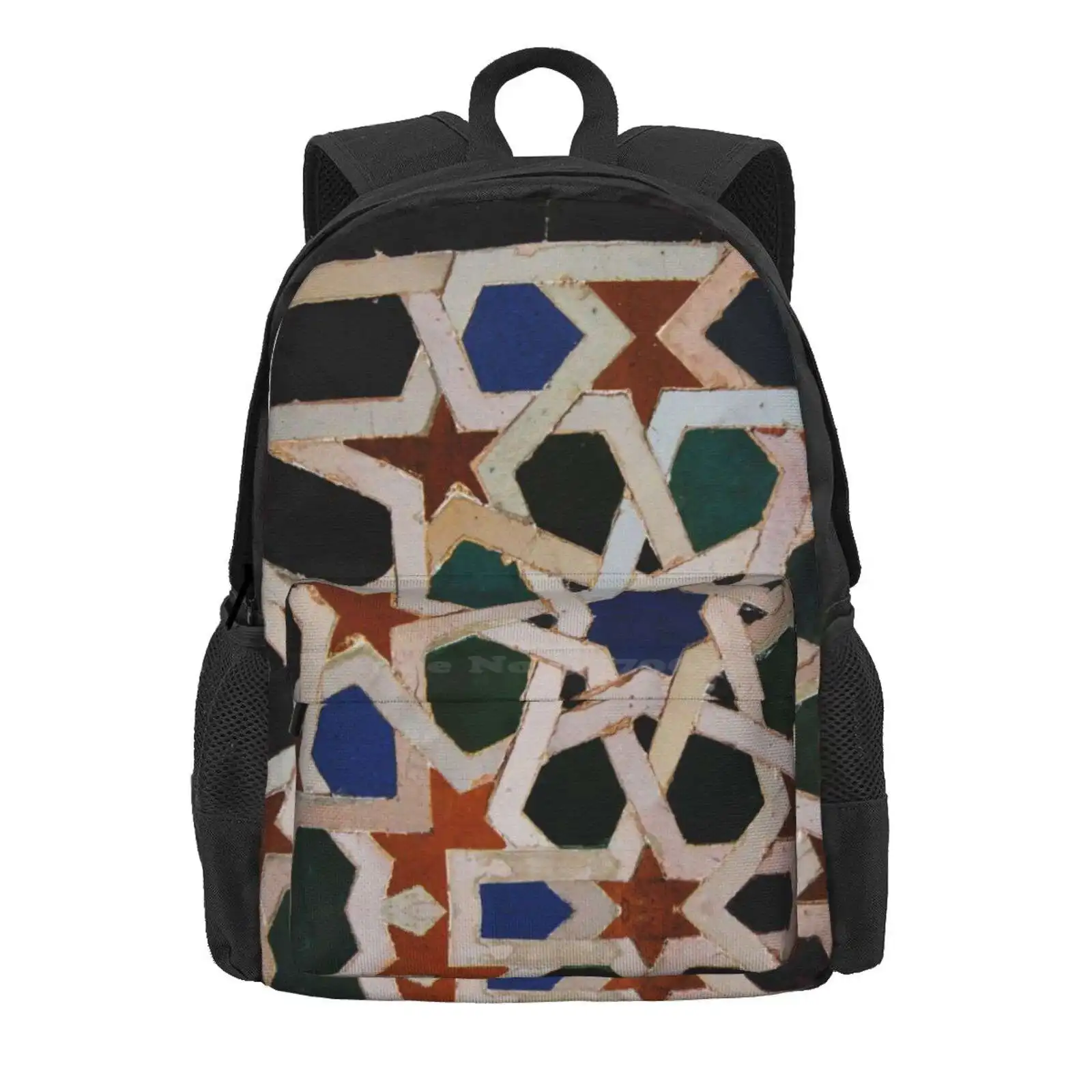 Alhambra Tiles Hot Sale Schoolbag Backpack Fashion Bags Granada Spain Alhambra Arabian Tile