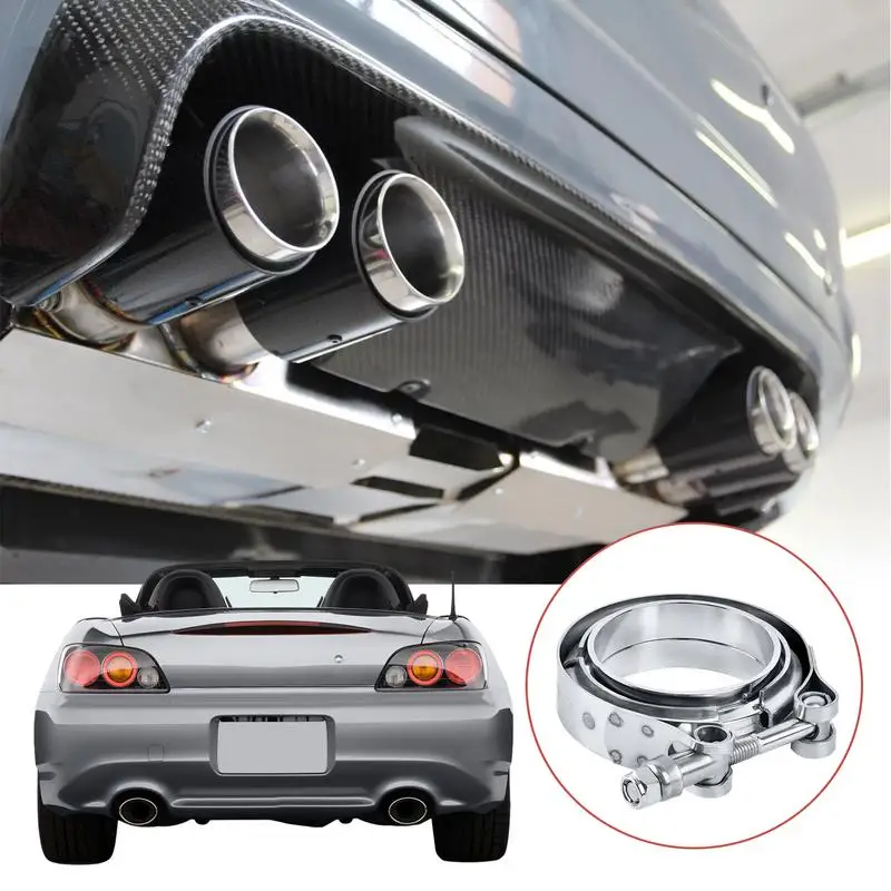 Stainless Steel Exhaust Band Clamp Automotive Hose Clamps Turbo Exhaust Pipe Vband Clamp Turbo Exhaust Pipes Car Accessories