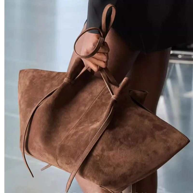 Faux Suede Sector Tote Bags For Women Luxury Designer Handbags And Purses 2024 New In Vintage Large Capacity Underarm Shoulder