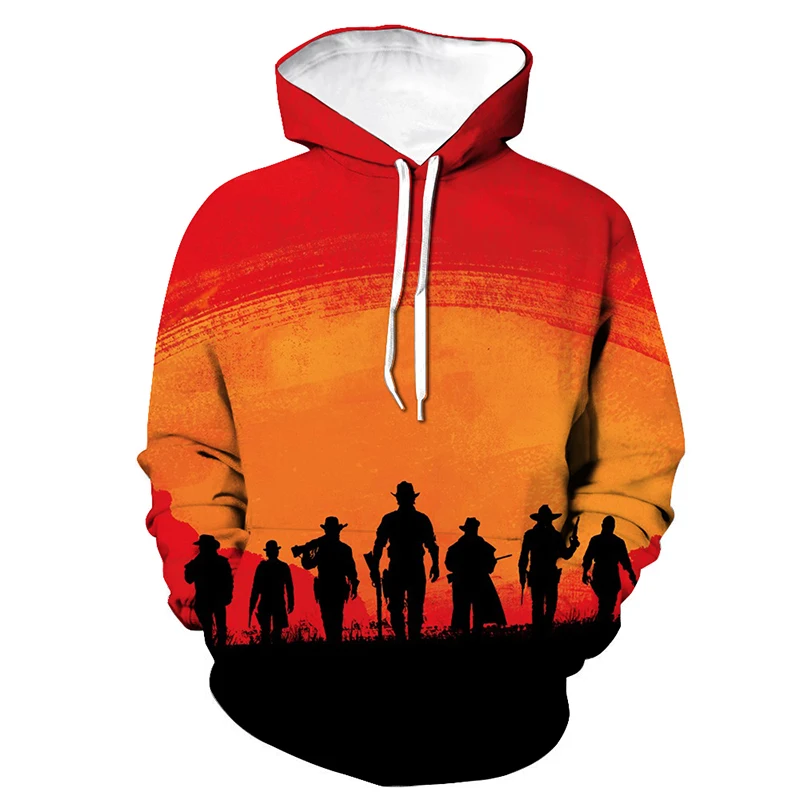 Popular Game Hoodies Red Dead Redemption 2 3D Print Hooded Sweatshirt Men Women Fashion Hoodie RDR2 Hip Hop Pullover Unisex Tops