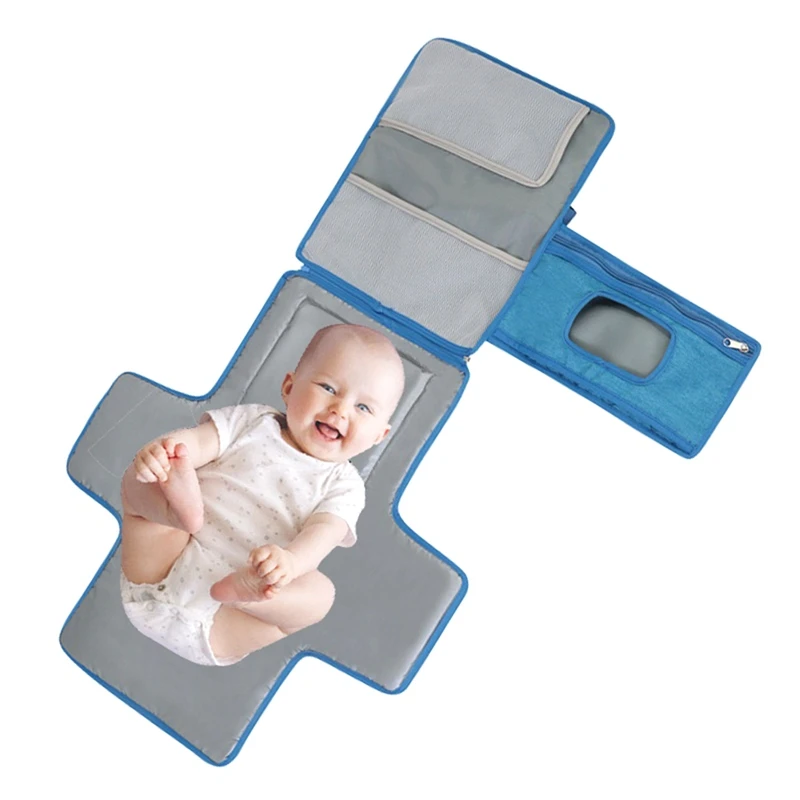 Pad per pannolini per bambini impermeabile e Anti-urina fasciatoio multifunzionale per pannolini con borsa per salviette umidificate comodo Pad per pannolini