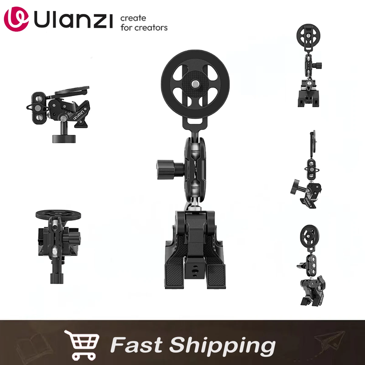 Original Ulanzi EA03 Super Clamp Magnetic Mount Kit with 360° Ball Head for Smartphone Cycling Outdoor Hiking