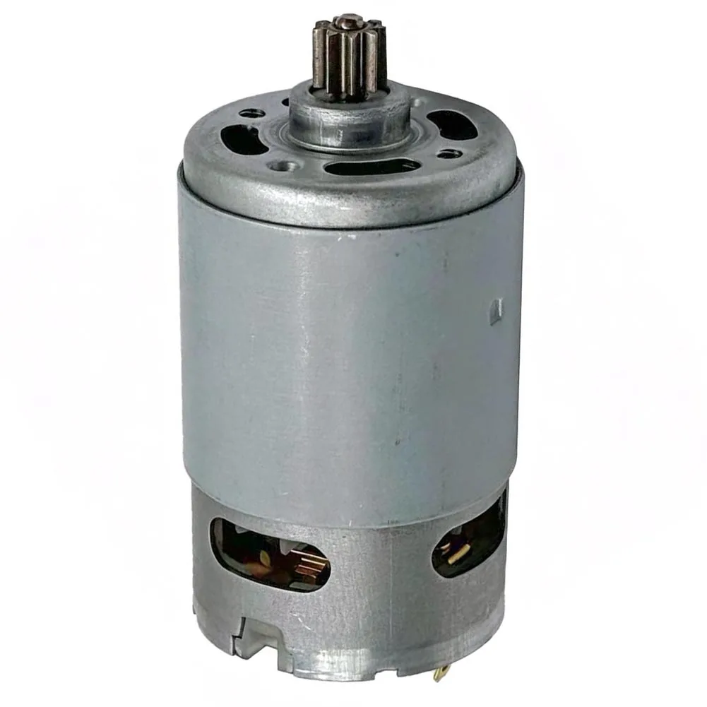 14.4V RS550 9 Teeth Motor For Cordless Drill And Car Wash Machine Replacement Power Tool Parts Silver Metal Compact Design