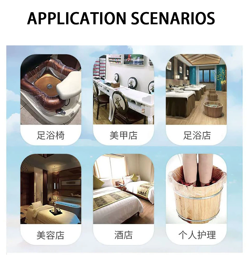 200 stks/zak Wegwerp Pedicure Spa Liners Transparante Draagbare Salon Voetzakken