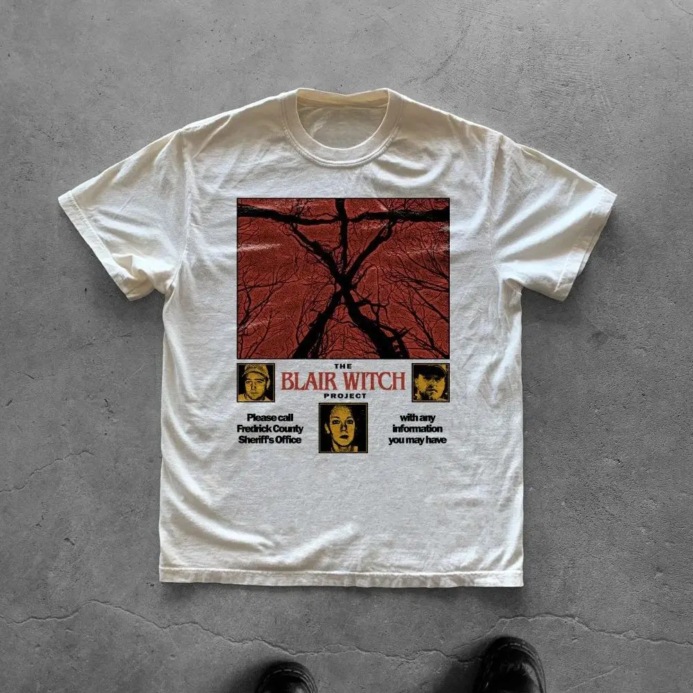 Y2K Vintage T Shirts Blair Witch Project T-shirt Retro Horror Movie T-shirt Harajuku Fashion T Shirt Print Casual Clothes Unisex