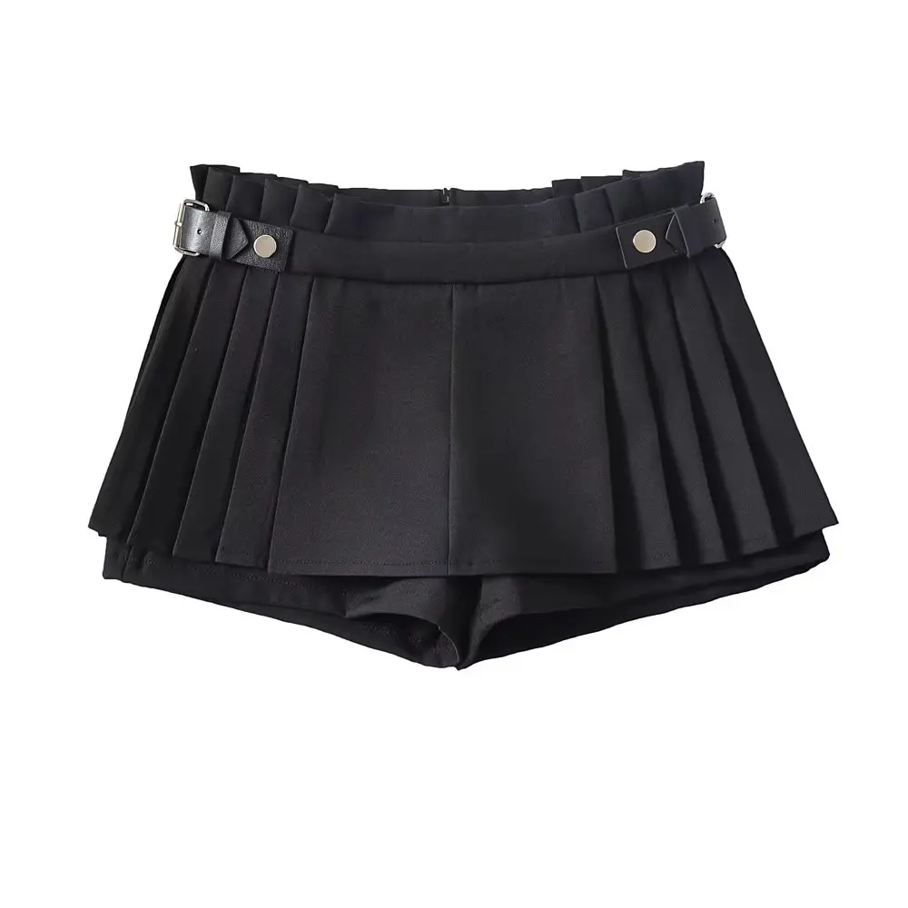 Women's Dark Grey A-line Pleated Skirt 90s Aesthetic Vintage Y2k Mini Skirts Harajuku Korean Shorts Skirt 2000s Clothes Summer