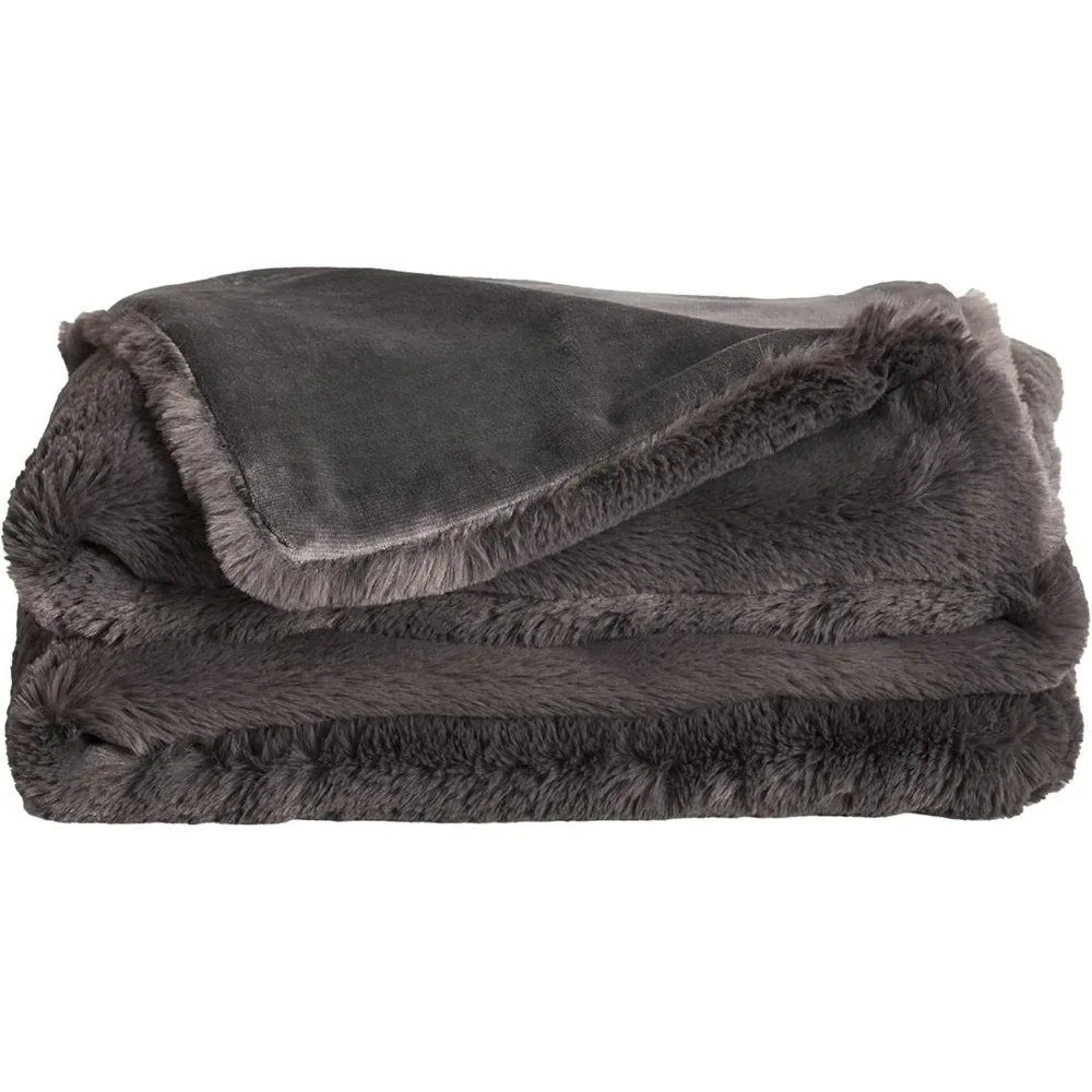 

Thick blanket, ultra soft blanket, made of recycled materials, machine washable, (60 "x 80") - charcoal gray