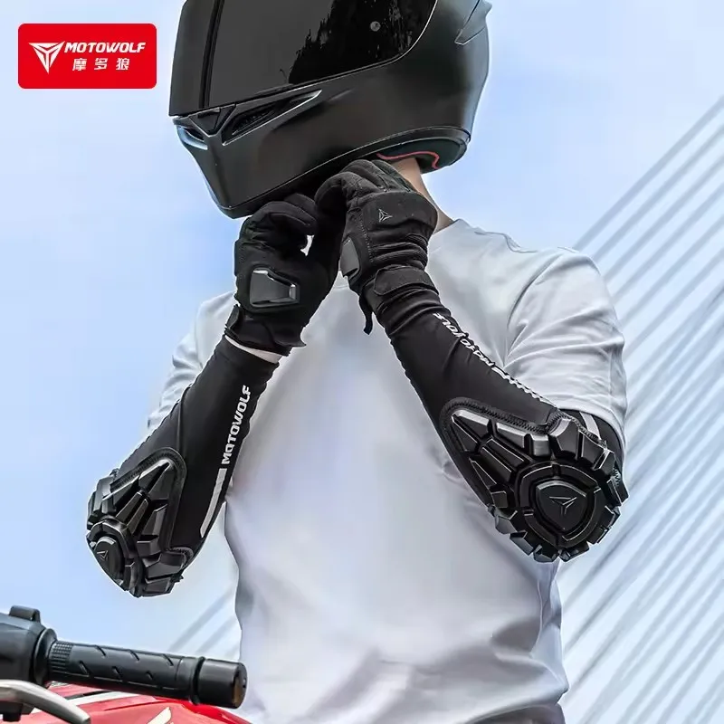 MOTOWOLF Motocross Elbow Protector BMX DH ATV Motorcyclist Equipment Summer Motorcycle Elbow Pads Mtb Cycling Elbow Protection