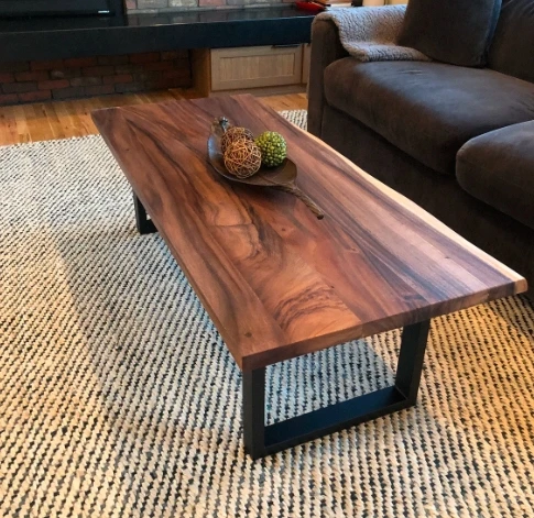 Live edge solid walnut flat table new high-quality personalized size coffee dining furniture