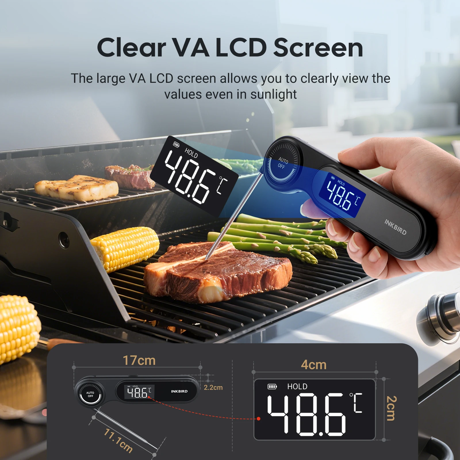 INKBIRD 0.5s Fast Reading Kitchen Cooking Thermometer Instant Read Meat Thermometer for BBQ Baking Deep Frying Home Brewing