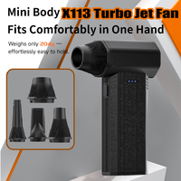 X113 Mini Violent Fan 110000RPM Electric Air Duster With 4 Nozzles Turbo Jet Fan Powerful Air Blower Car Keyboard Cleaning Tools
