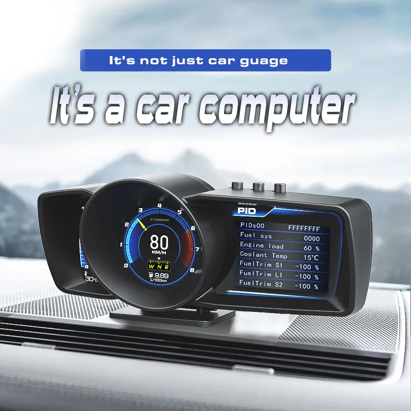 

Newest A600 Car Head Up Display OBD2+GPS Car HUD Security Alarm Speedometer On-Board Computer Gauge Water Temp RPM Tachometer