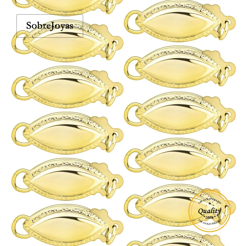 

14-каратное золото, полая филигранная жемчужная застежка, овальный браслет, ожерелье, застежка, принадлежности для изготовления ювелирных изделий