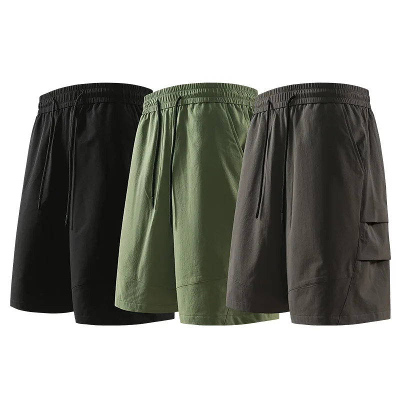 

Летние мужские шорты с пятью точками, спортивные шорты на открытом воздухе с эластичной резинкой на талии и множеством карманов, дышащие модные повседневные брюки