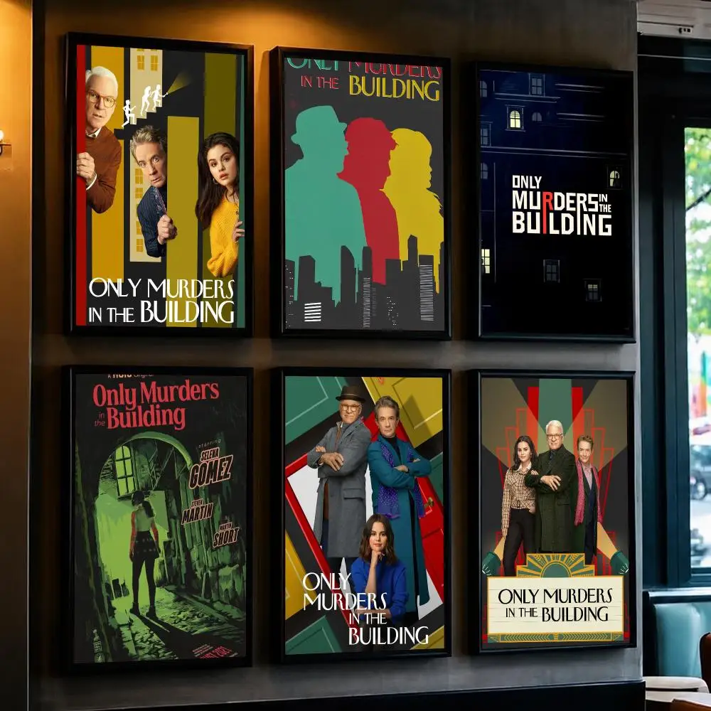tv series O-Only Murders in the Building-G Poster Removable Wall Sticker for Home Cafe Bar Office Interior Decor