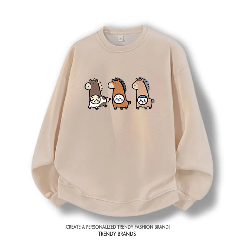 

Collaboration Edition Hoodie Sweatirt Casual Loose Fit Fce Lined Long Sve round Ne ex Autumn Winter Clothing