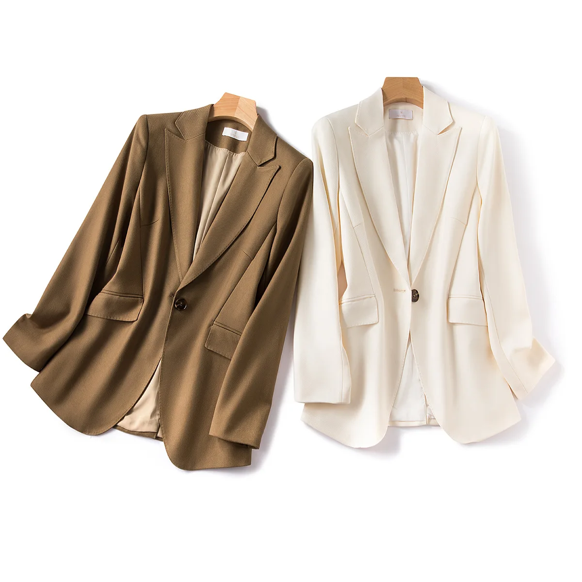 

Bla Suit Jaet Women's Faion Slim Fit Midi Length Single-Breasted Button Closure Casual Sli Polyester Spring Autumn