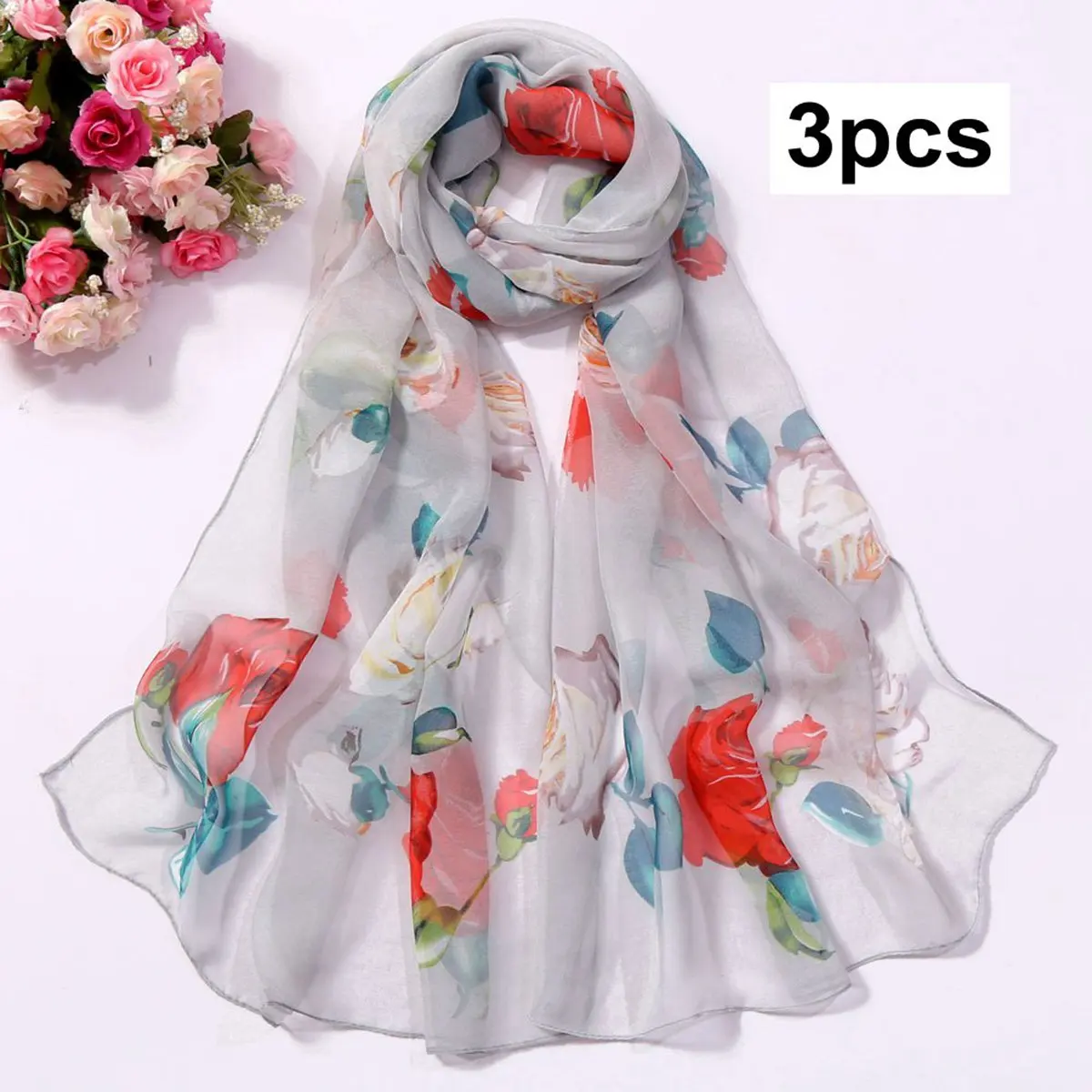 20 pcs Fashion Spring/Summer Women Rainbow Printing Beach Silk Scarf Shawls Long Wraps Beach Sunscreen Hijab